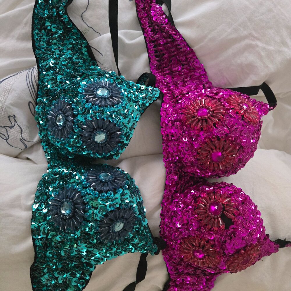 Blue bedazzled bra accessories - Picture 9 of 9